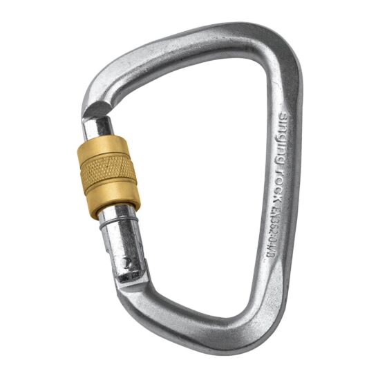 KARABINEK STALOWY D STEEL CONNECTOR SCREW (silver)
