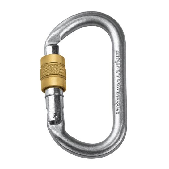 KARABINEK STALOWY OVAL STEEL CONNECTOR SCREW (silver)
