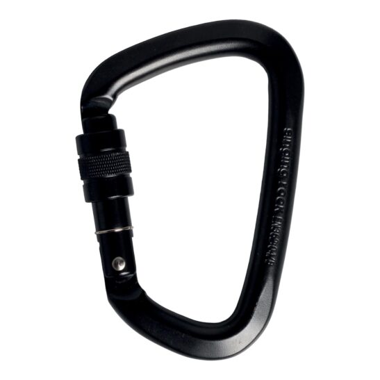 KARABINEK STALOWY D STEEL CONNECTOR SCREW (black)