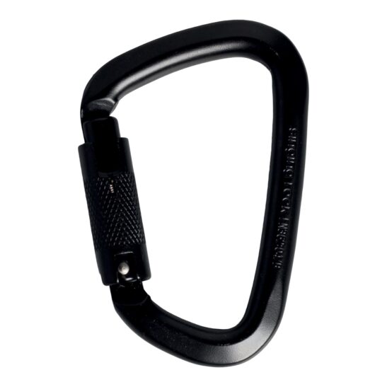 KARABINEK STALOWY D STEEL CONNECTOR TRIPLE LOCK (black)