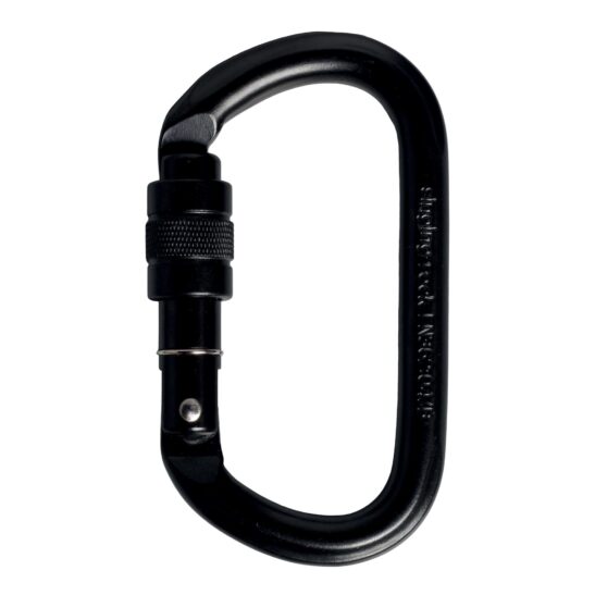 KARABINEK STALOWY OVAL STEEL CONNECTOR SCREW (black)