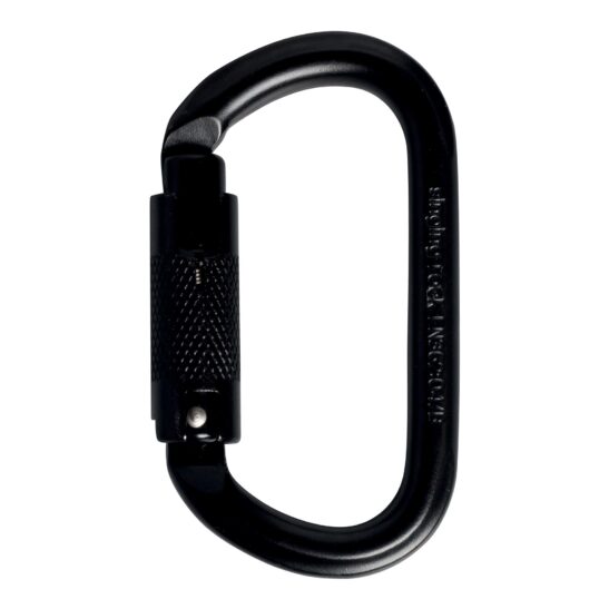 KARABINEK STALOWY OVAL STEEL CONNECTOR TRIPLE LOCK (black)